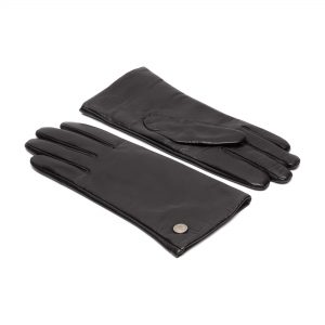 gants en cuir noir unis pour dames ava