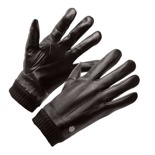 Black Leather Gloves Men's Dean