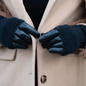 Noah Vegan Leder Touchscreen Handschuhe Damen mit Wollstulpe