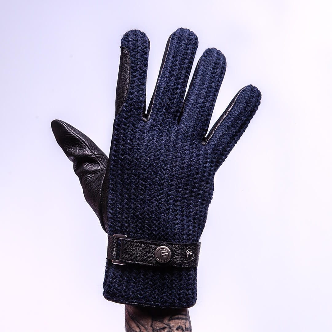 Fonetiek Promotie niveau Blauwe Leren Handschoenen Heren | Ace (Blauw) | Frickin