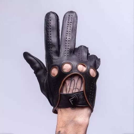 F1 Driving gloves (Black-Yellow) driving gloves men gloves