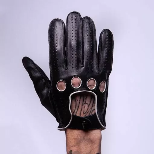 F1 Driving gloves black white