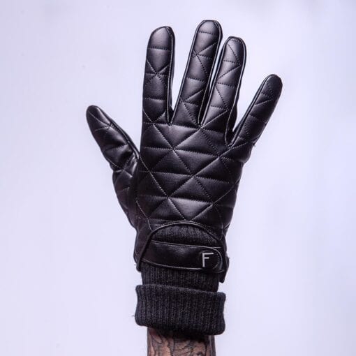 Men's leather gloves with motif