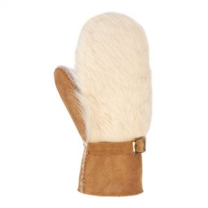 Merino Suede Mittens Ladies with Tuscan Fur