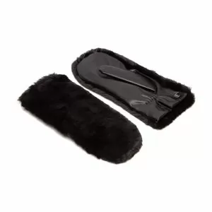 Vegan Leather Mittens Ladies with Faux Fur