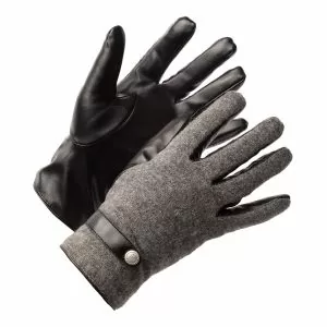 Roxy vegan grey leather gloves ladies