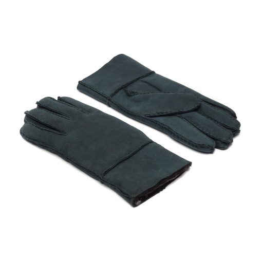 gants en cuir bleu pour femmes