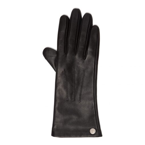 black leather gloves ladies