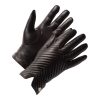 Black Leather Gloves for Ladies with Pattern