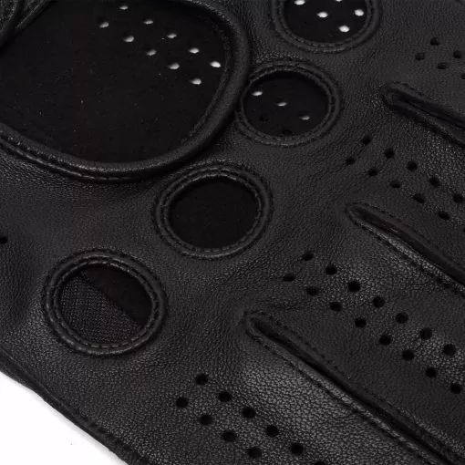 perforated leather with cut-out back