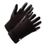 Noah (Zwart) - Vegan Leren Dames Handschoenen met Sleeve, Touchscreen & Fleece Voering