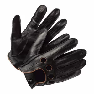 F1 Black / Brown Leather Car Gloves Men