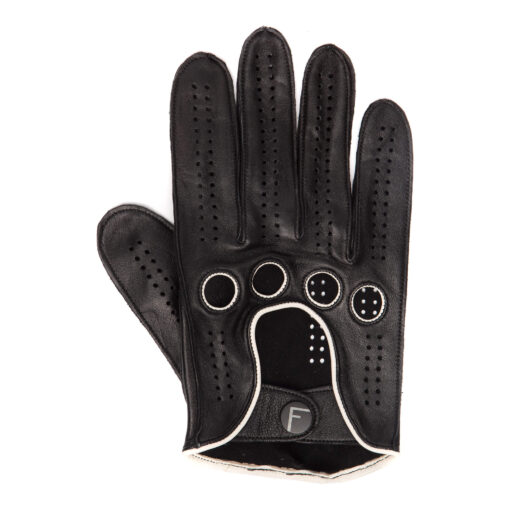 White Leather Men's Car Gloves