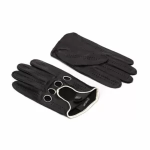 White Leather Men's Car Gloves