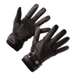 Jack - Black Leather Herrenhandschuhe aus Ziegenleder mit Wollfutter, Gürtel und Touchscreen-Funktion