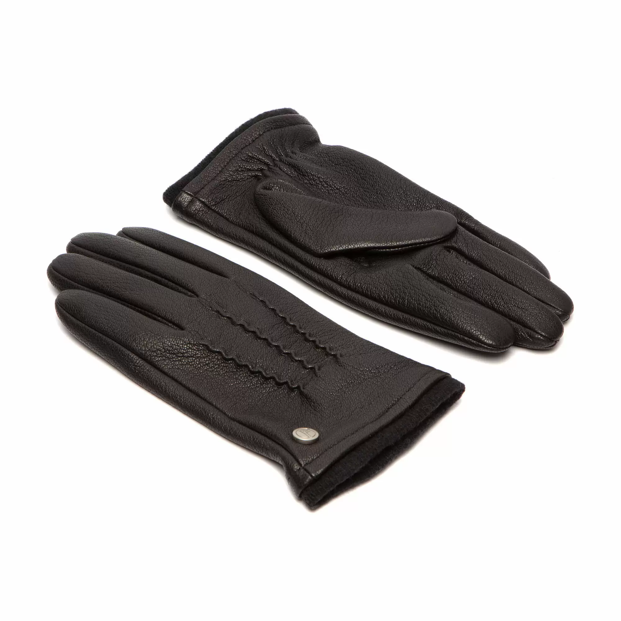 | Ziegenlederhandschuhe für | (Schwarz)- mit Frickin Touchscreen-Funktion & Männer Männer Wollfutter Warme Winterhandschuhe James