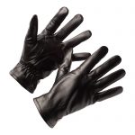 Jesse (Zwart) - Luxe Gevoerde Wollen Effen Schapenlederen Handschoenen voor Heren  & Touchscreen functie