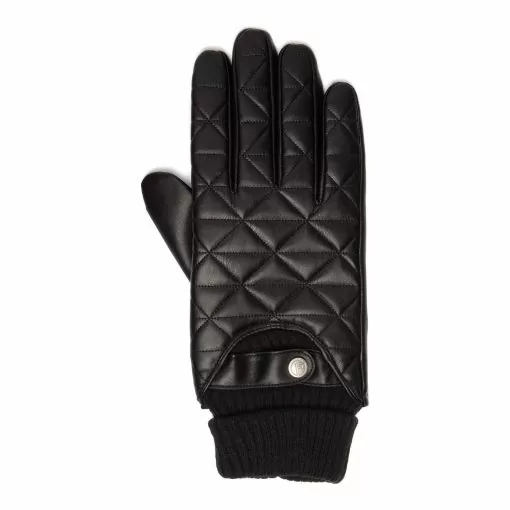 black vegan leather gloves men