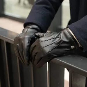 Vegan Leather Touchscreen Gloves Men