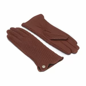 gants en cuir brun pour dames