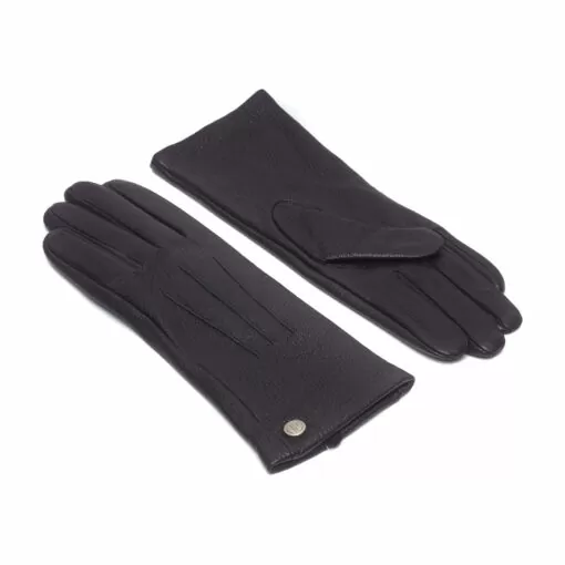 gants en cuir noir pour femmes