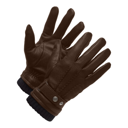 veste gants en cuir brun pour hommes
