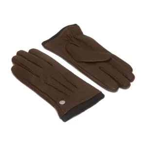gants en cuir brun pour hommes