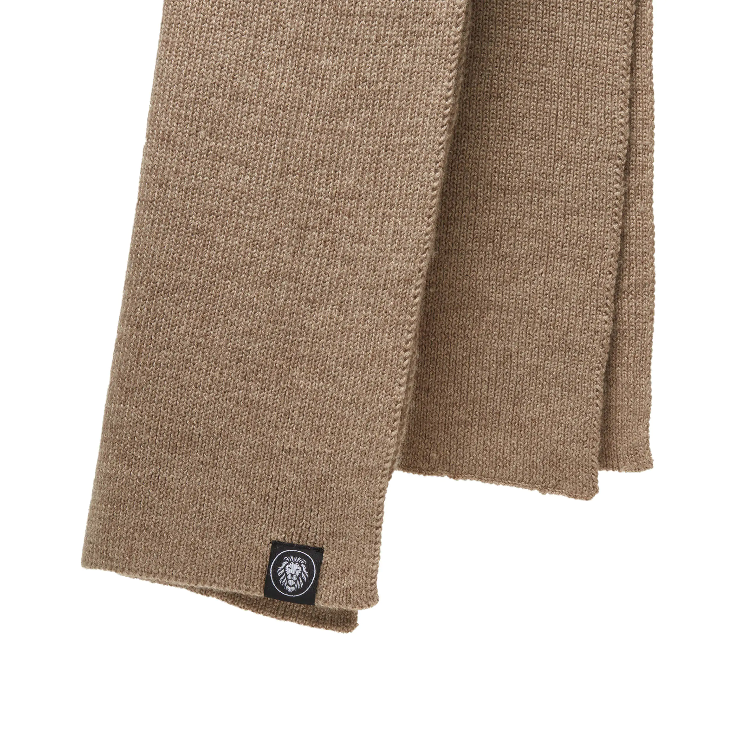 Beige scarf in merino wool with label frickin