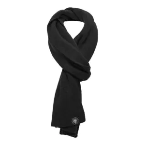 écharpe noire en laine mérinos, sans démangeaison, chaude et élégante.