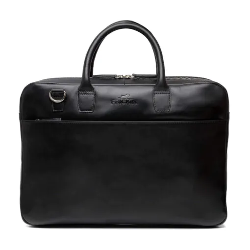 Zwart leren laptoptas frickin