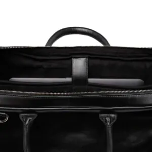 Binnenzijde lederen laptoptas zwart frickin