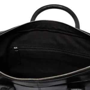 Opening lederen laptop tas