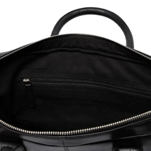 Opening lederen laptop tas
