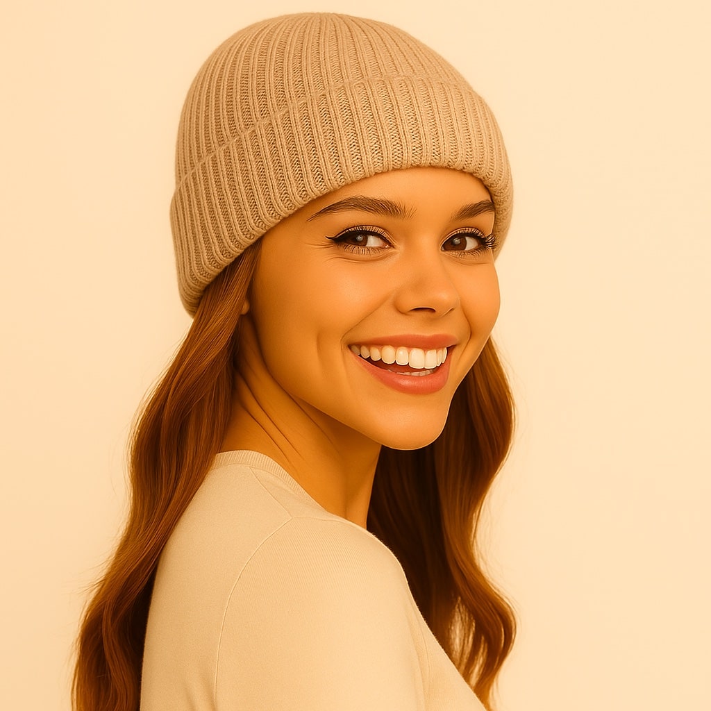 Riley - Warme Beige Muts Merino Wol | Premium kwaliteit | Heerlijk Zacht, Ademend en Jeukvrij | Unisex - Afbeelding 3
