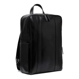 vue latérale nero black leather backpack frickin