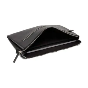 Vince - Zwart Lederen Laptopsleeve - Afbeelding 4