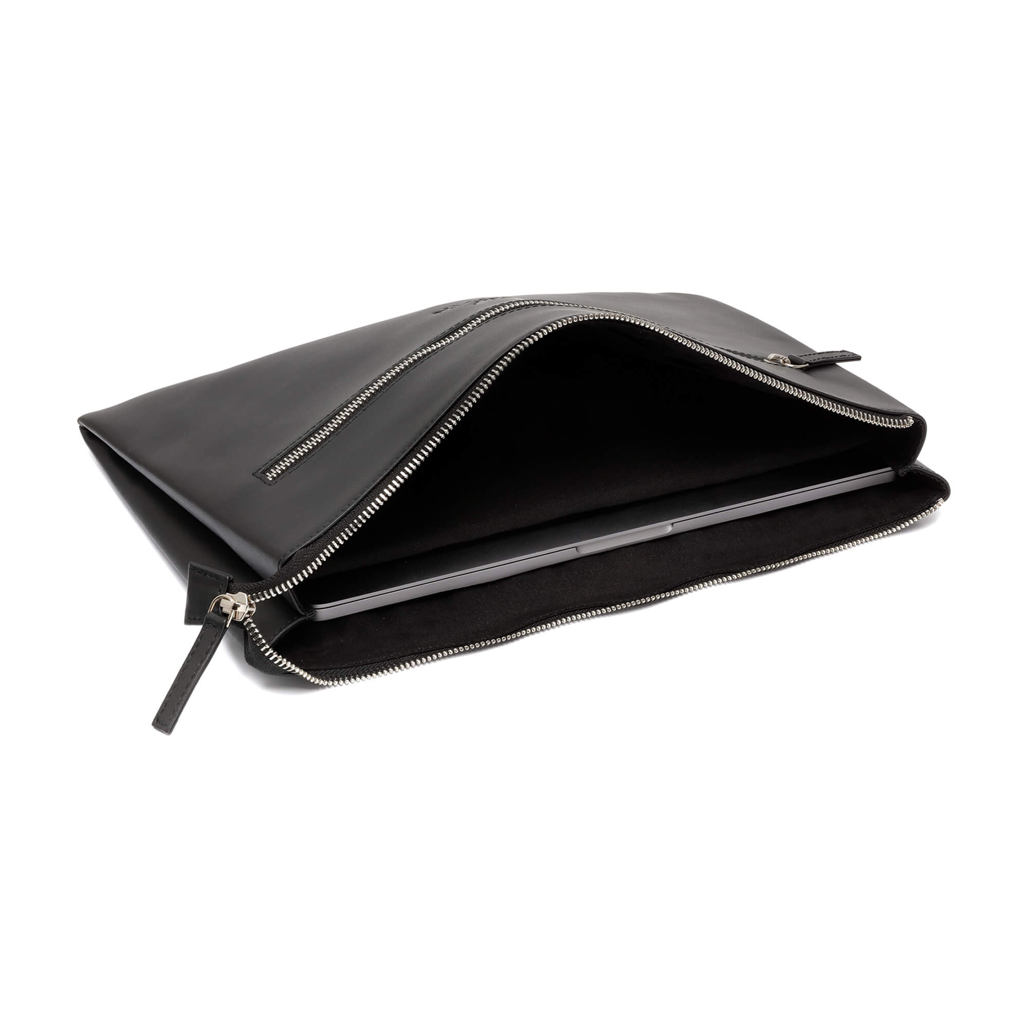 Vince - Zwart Lederen Laptopsleeve - Afbeelding 4