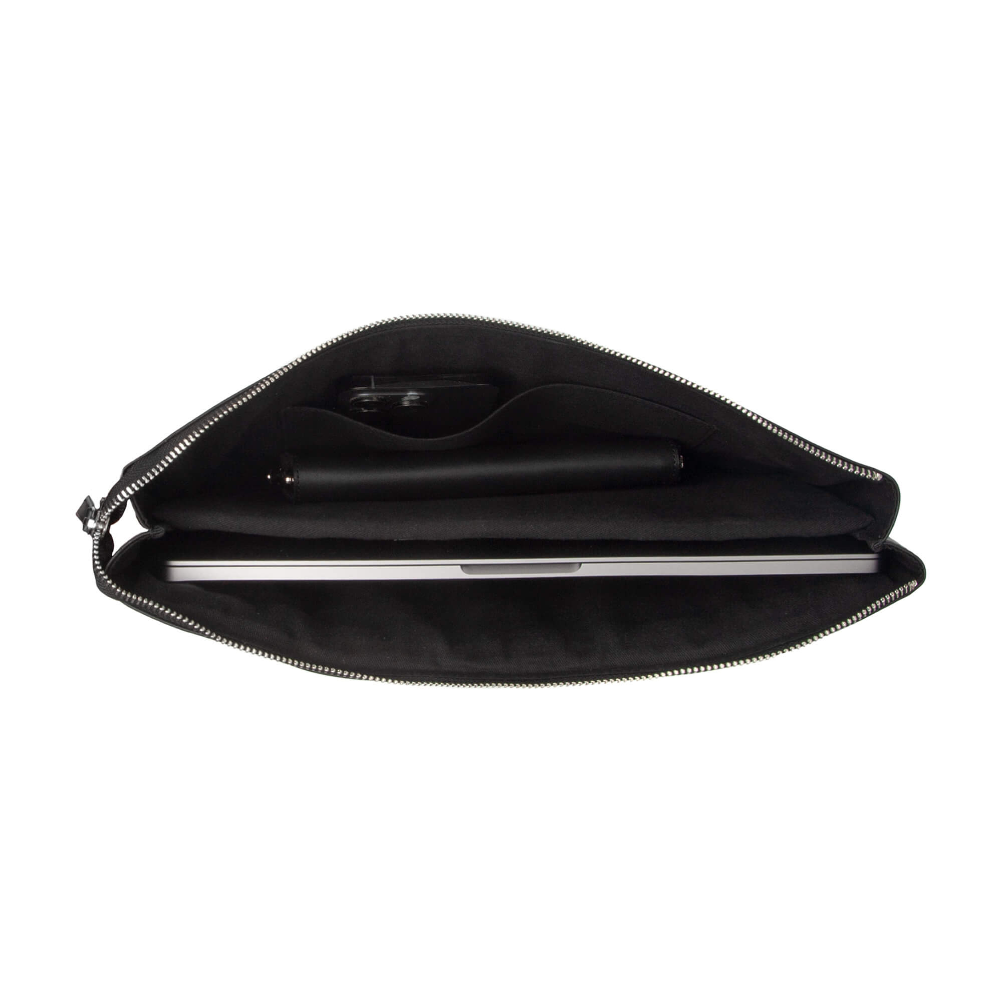 Vince - Zwart Lederen Laptopsleeve - Afbeelding 5