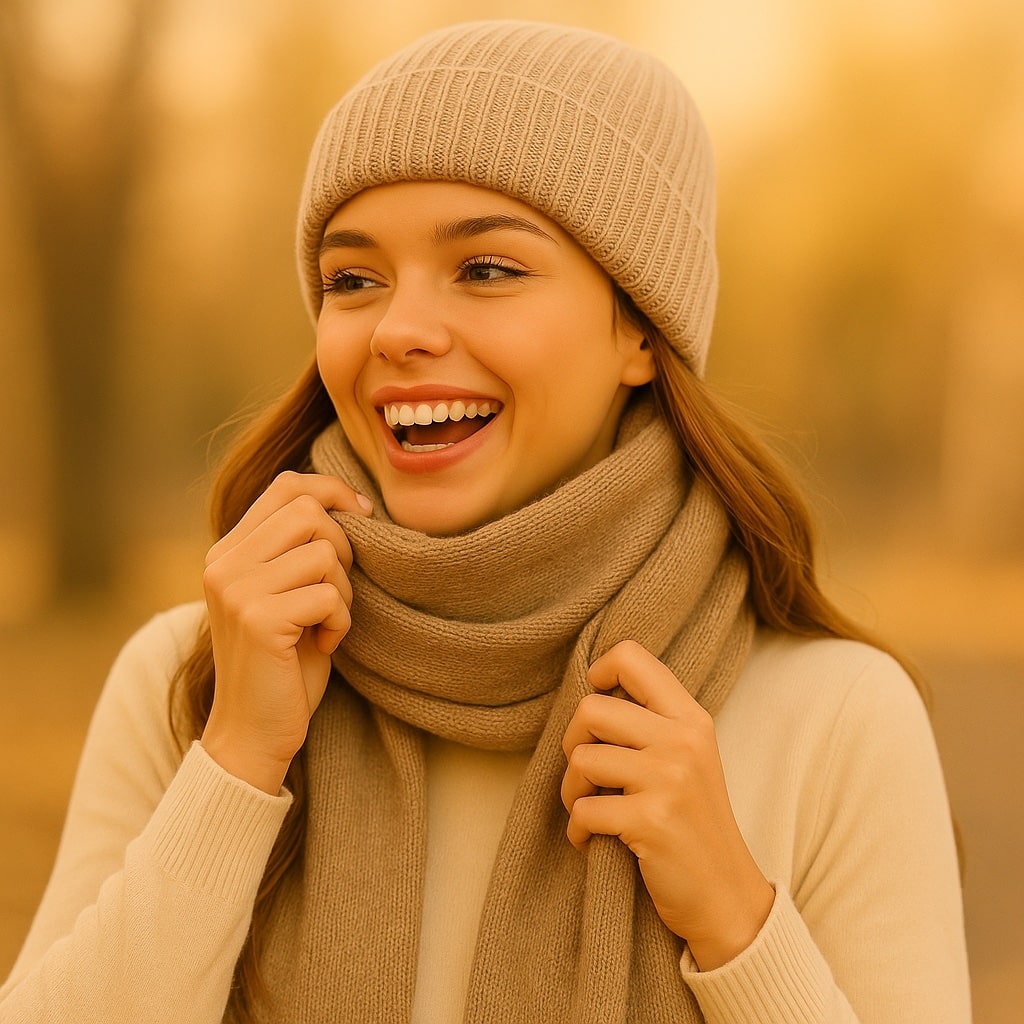 Riley - Warme Beige Muts Merino Wol | Premium kwaliteit | Heerlijk Zacht, Ademend en Jeukvrij | Unisex - Afbeelding 6