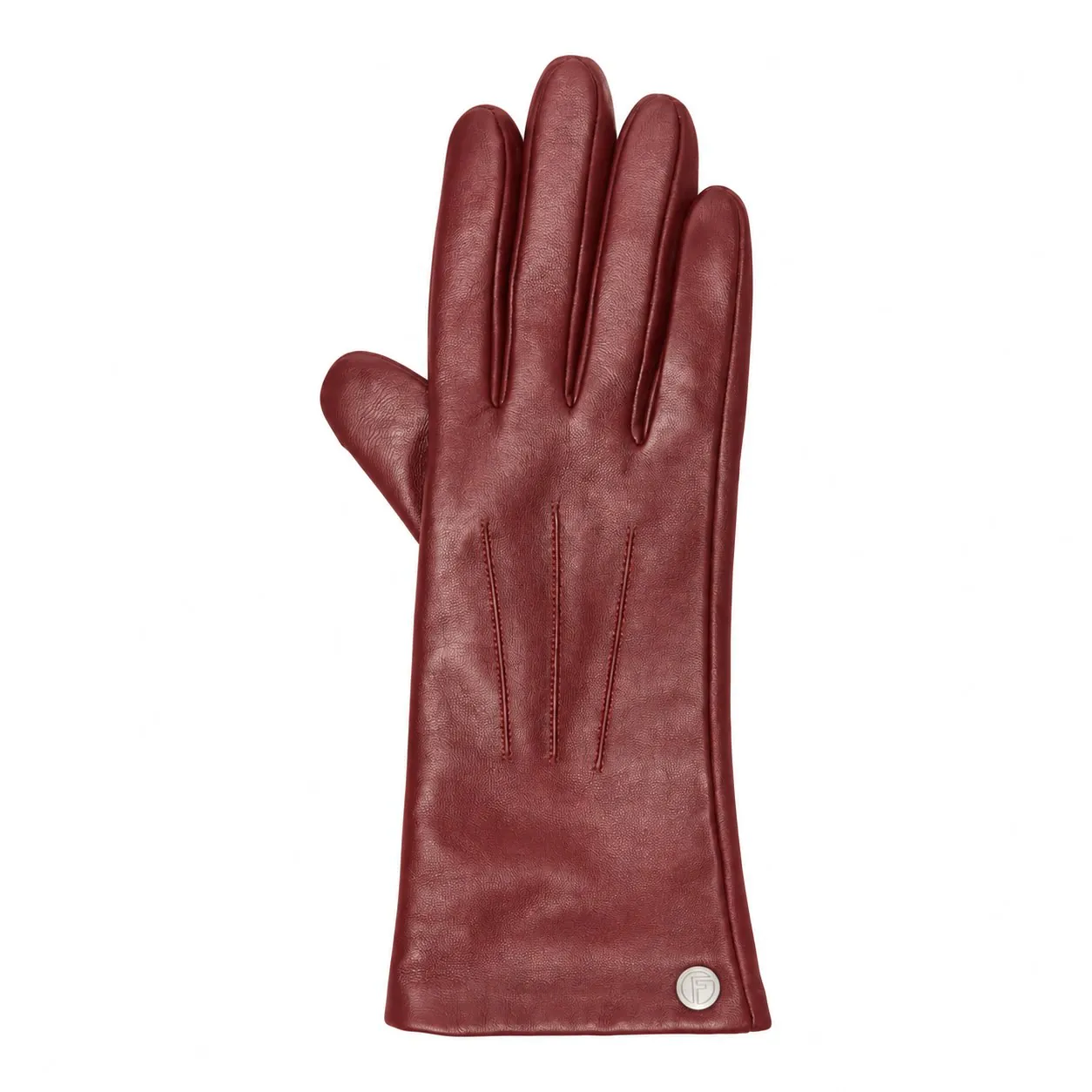 Eve (Bordeaux) - Lederen Handschoenen voor Dames in Donker Rode Kleur met Warme Wollen Voering - Afbeelding 5
