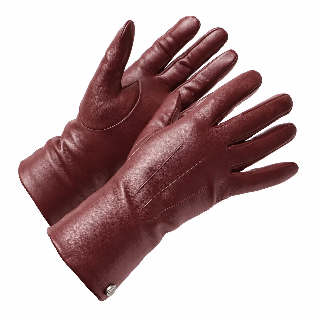 Lederen Handschoenen voor Dames in Donker Rode Kleur