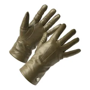 olijfgroene leren handschoenen