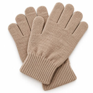 beige handschoenen merino wol