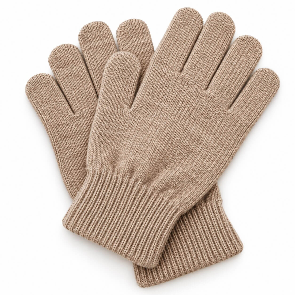 beige handschoenen merino wol