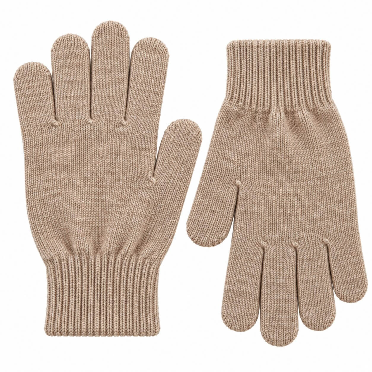 twee gebreide handschoenen naast elkaar
