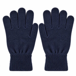 blauwe merino wollen gebreide handschoenen