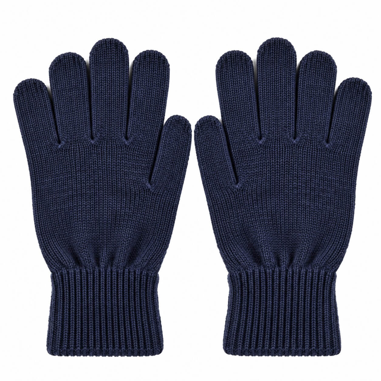 blauwe merino wollen gebreide handschoenen