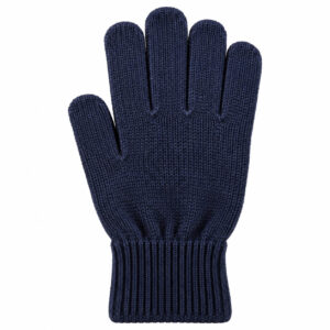 Blauwe handschoen gebreid