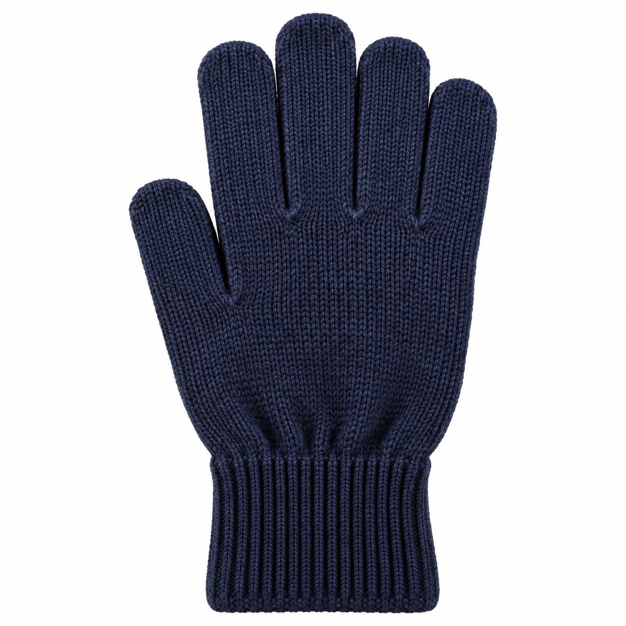 Blauwe handschoen gebreid