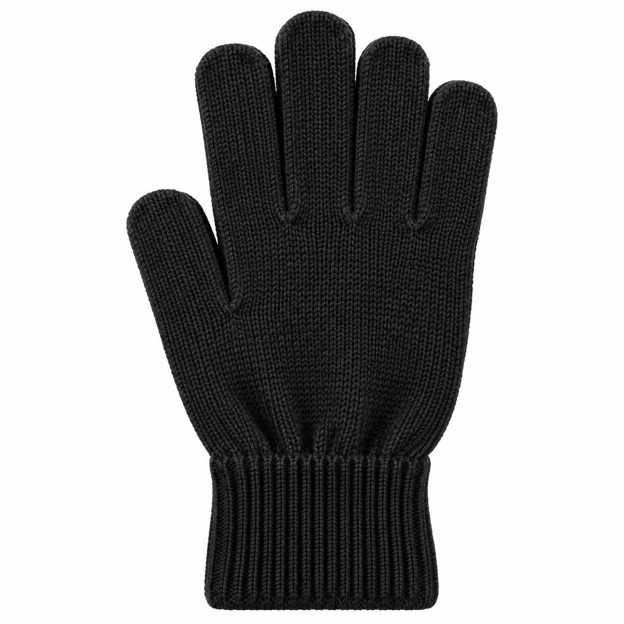 Zwart wollen handschoen gebreid